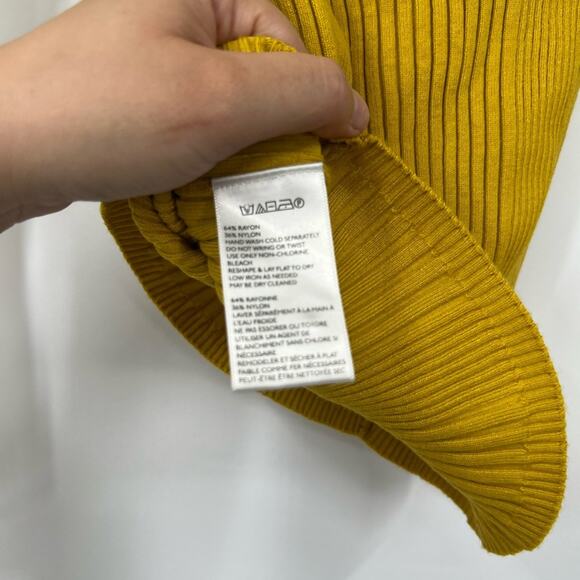 Moth by Anthropologie Yellow Ribbed Turtleneck Long Sleeve Sweater - Picture 6 of 6